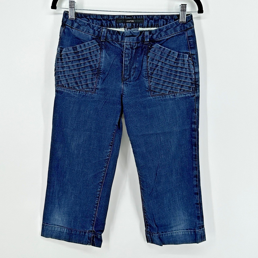 Joes Jeans Dark Wash Crop Jeans With Pleated Pockets Size 26X17